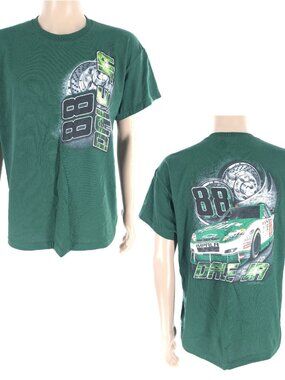 Nascar Winner's Circle Dale Earnhardt JR Men T-shirt Short Sleeves Green Size XL